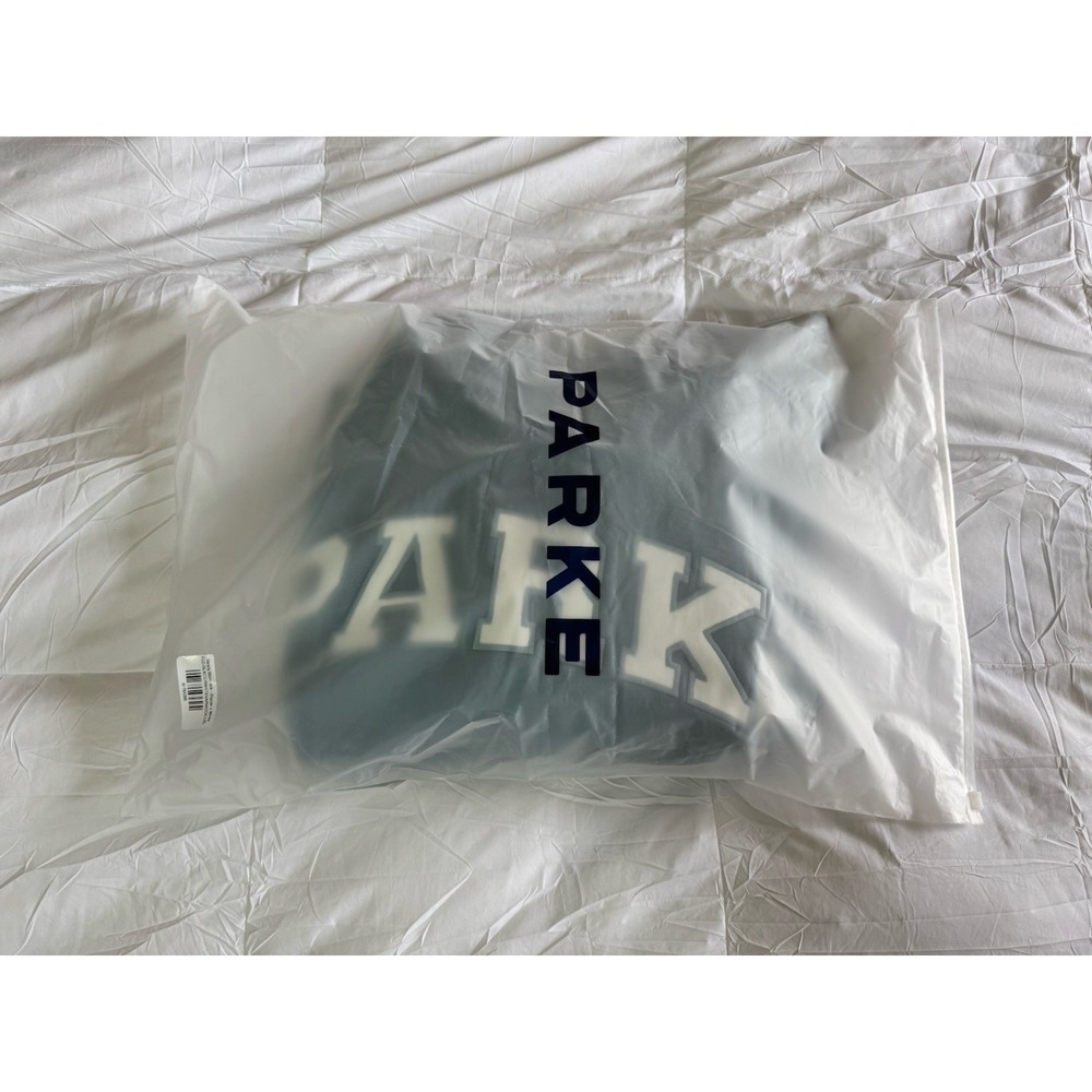 New PARKE GLACIER WHITE Size L / XL VARSITY MOCK NECK Oversized SOLDOUT - Picture 2 of 3